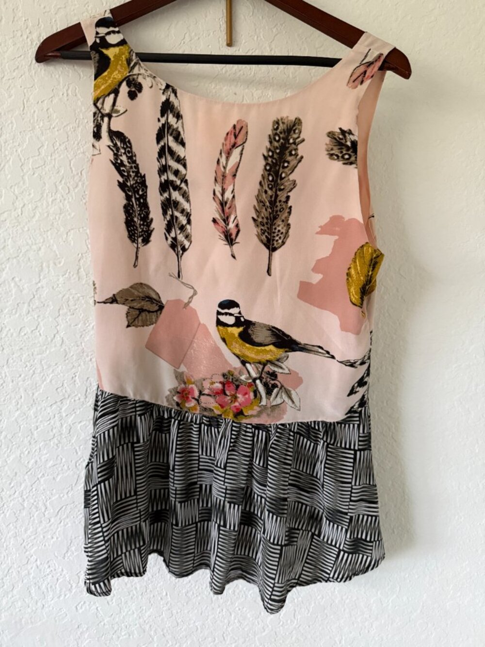 Maeve Silk Sleeveless Tunic Top – 10- Bird/Pink/Bohemian - Picture 7 of 15